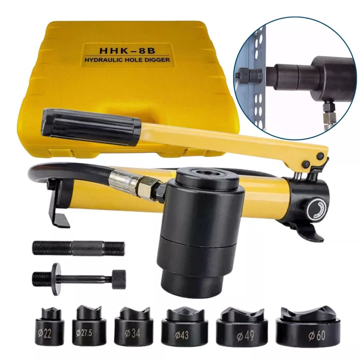 DICAS - Knockout Hidraulico 8 Toneladas 22 a 6 Mm Tlp