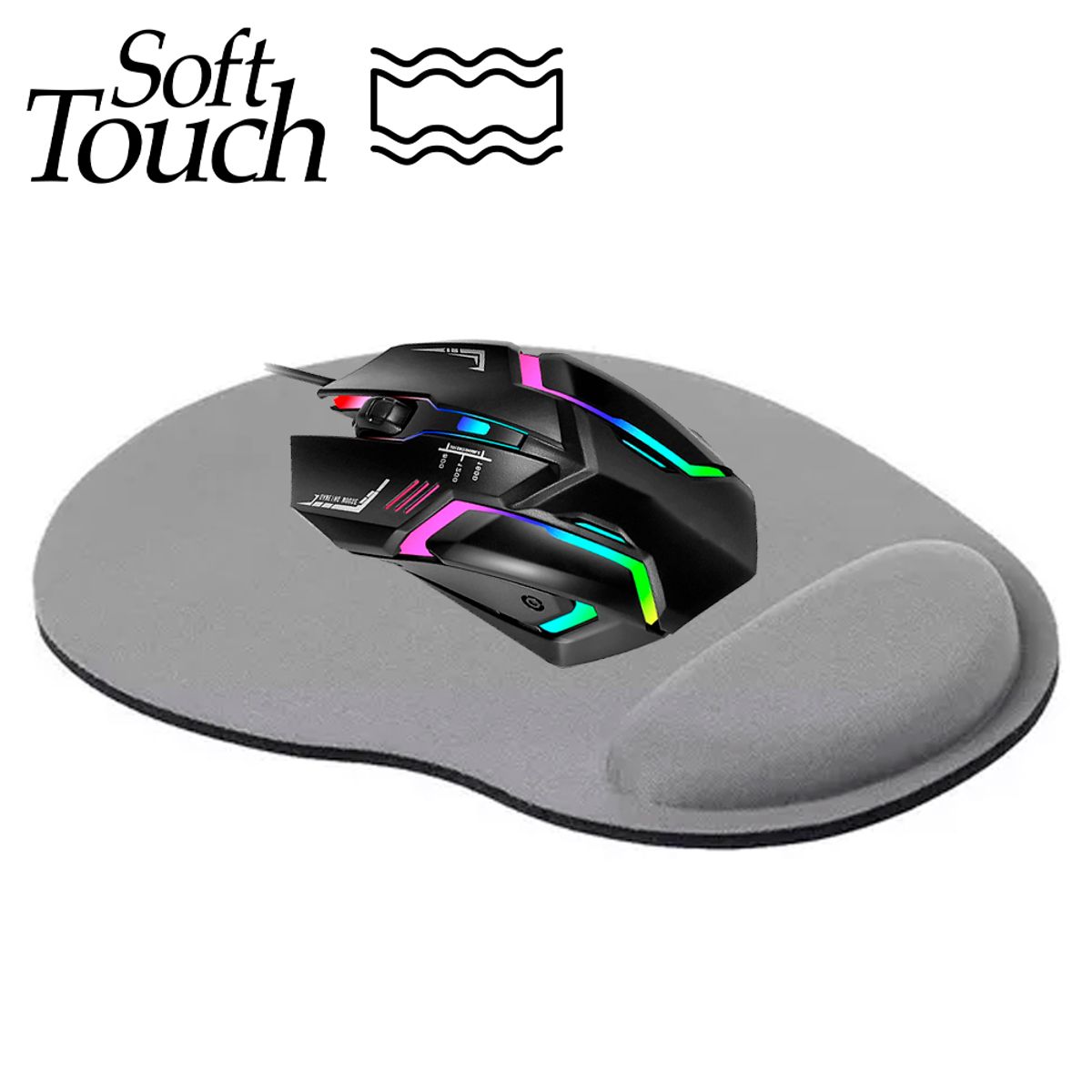 BOCCINI - Mousepad con Apoya Muñeca de Gel Ergonomico Antideslizante