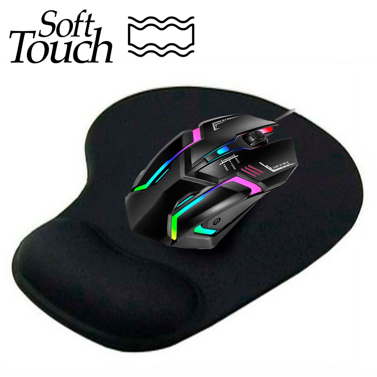 BOCCINI - Mousepad con Apoya Muñeca de Gel Ergonomico Antideslizante