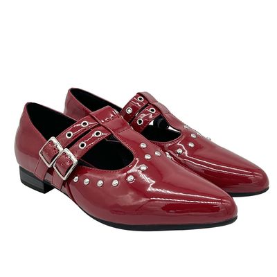 Imagen 2 del producto Ballerina para mujer, Roja doble correa con hebilla Danicolle