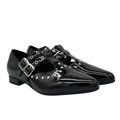 Imagen 2 del producto Ballerina para mujer, Negro doble correa con hebilla Danicolle