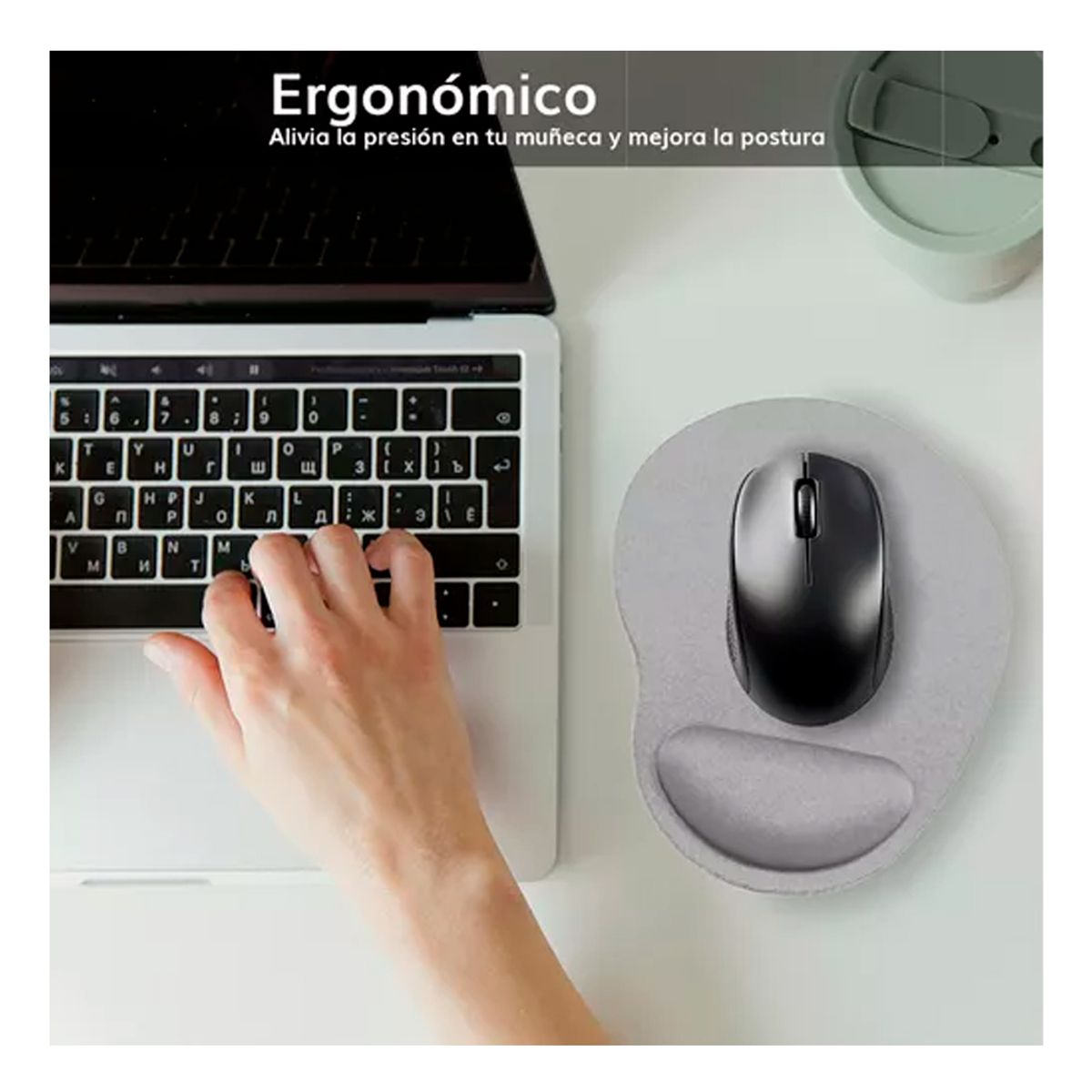 BOCCINI - Mousepad con Apoya Muñeca de Gel Ergonomico Antideslizante