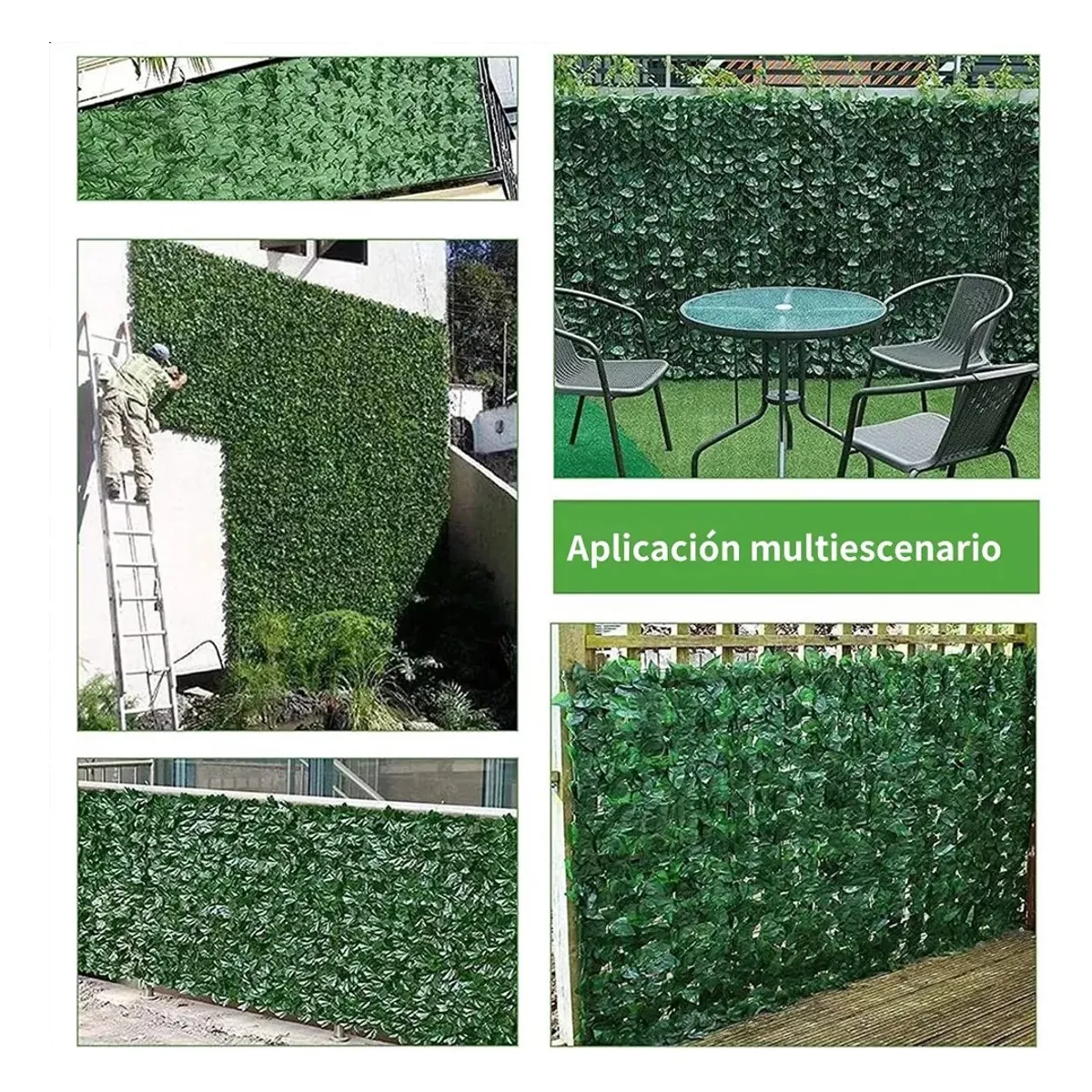 MUNDO MAGIA - Set 2 Malla De Hojas Enredadera Artificiales Cerca 3x1m