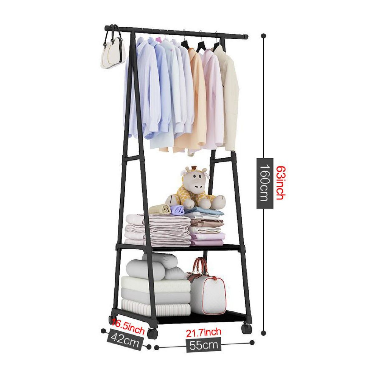 GENERICO - PERCHERO COLGADOR DE ROPA TRIANGULAR DE ROPA MULTIUSO