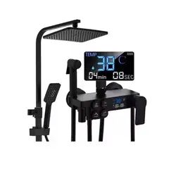 IDEEHOUSE - Columna de ducha con pantalla digital color negro mate