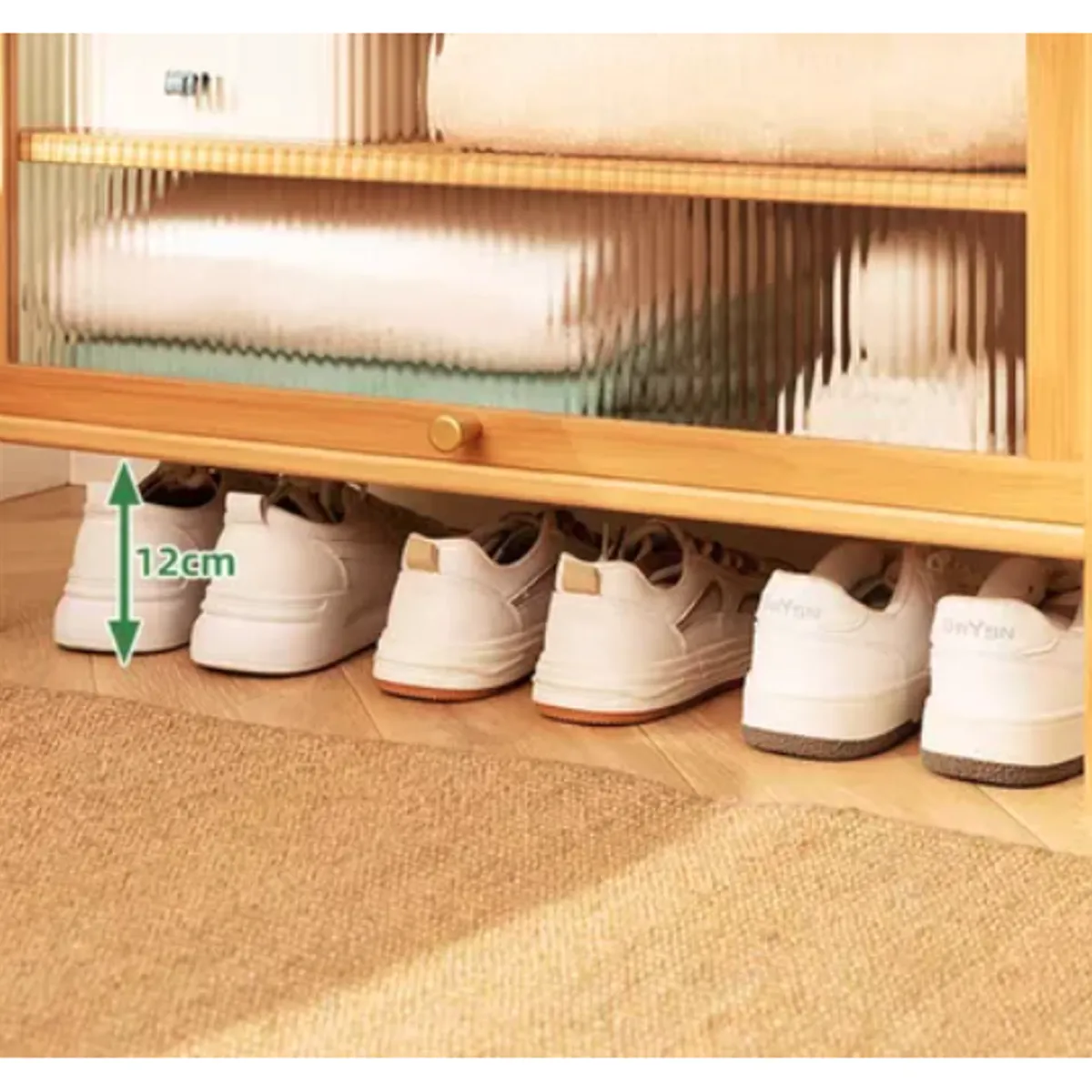 IDEEHOUSE - Perchero Madera De Ropa 1 Cajon Con Diseño Ratan