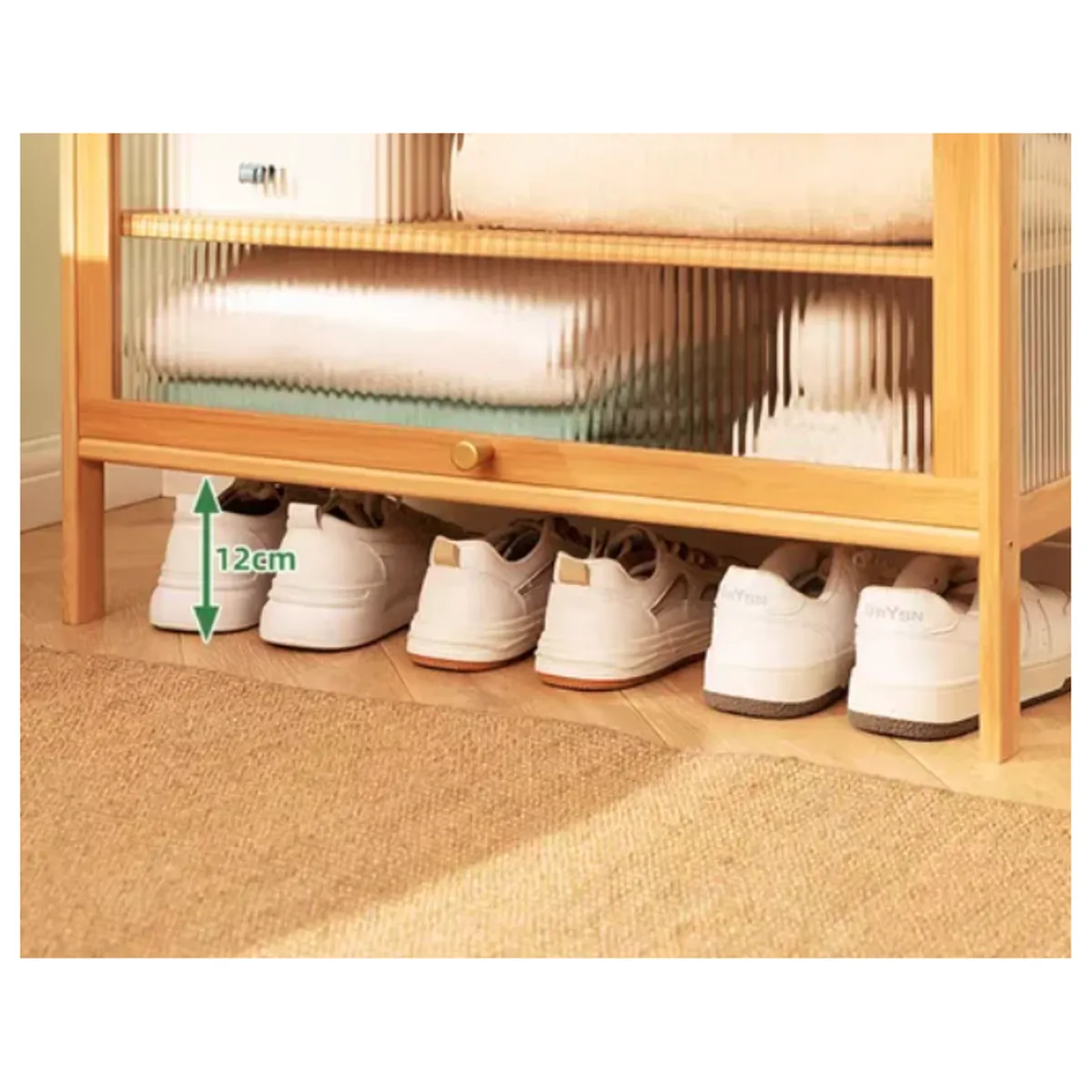 IDEEHOUSE - Perchero Madera De Ropa 1 Cajon Con Diseño Ratan