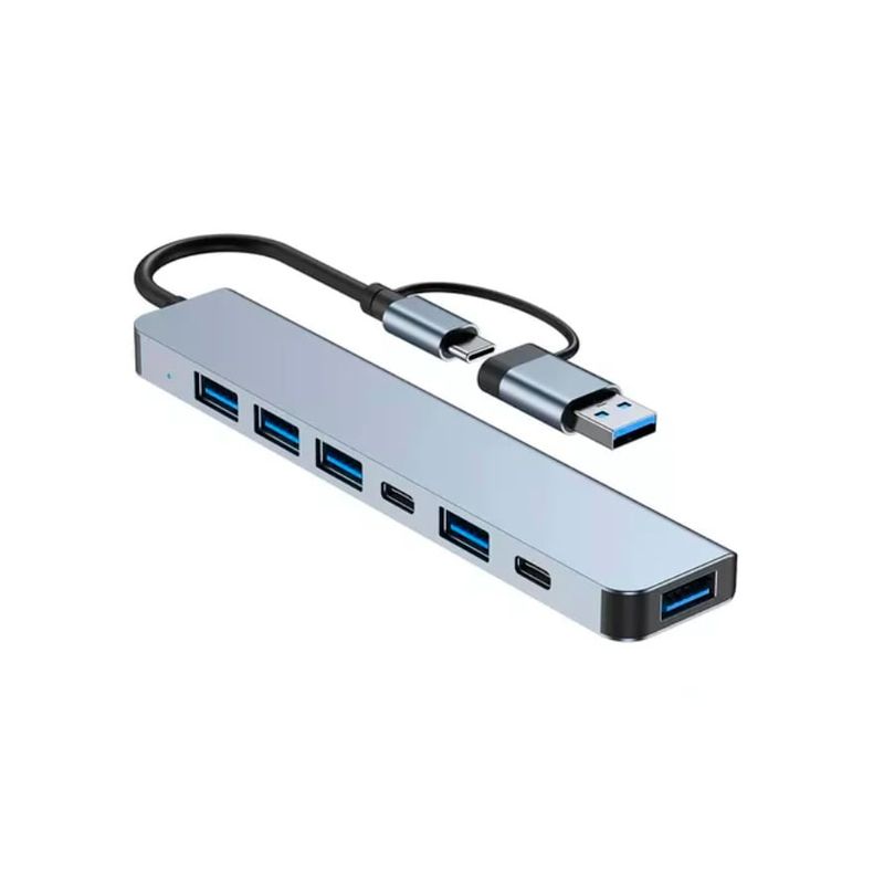 GENERICO - Hub Adaptador USB Tipo C 7 En 1 Para Macbook iPad Notebook
