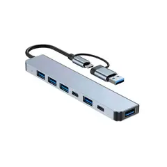 GENERICO - Hub Adaptador USB Tipo C 7 En 1 Para Macbook iPad Notebook