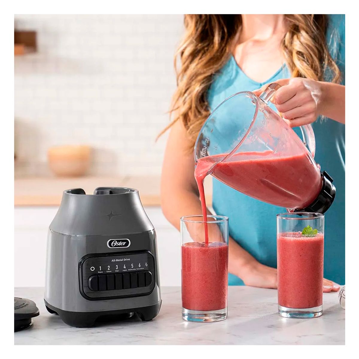 OSTER - Licuadora Oster vaso de vidrio 6 velocidades 1500ml