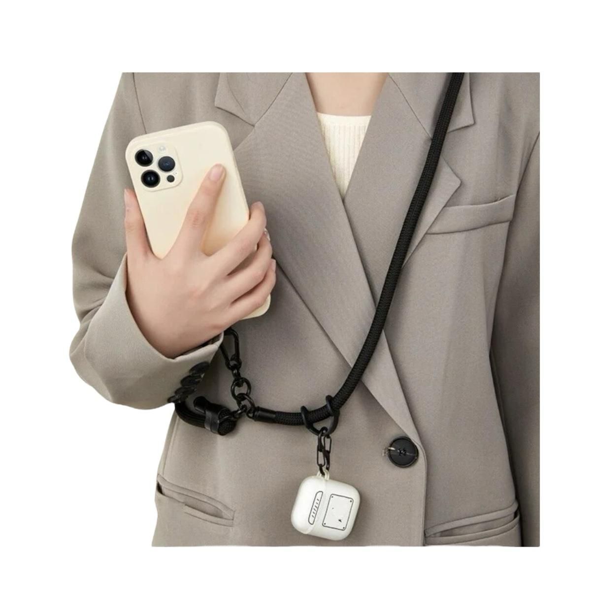 GENERICO - Colgante Ajustable Para Carcasa Celular Universal Sujetador Negro