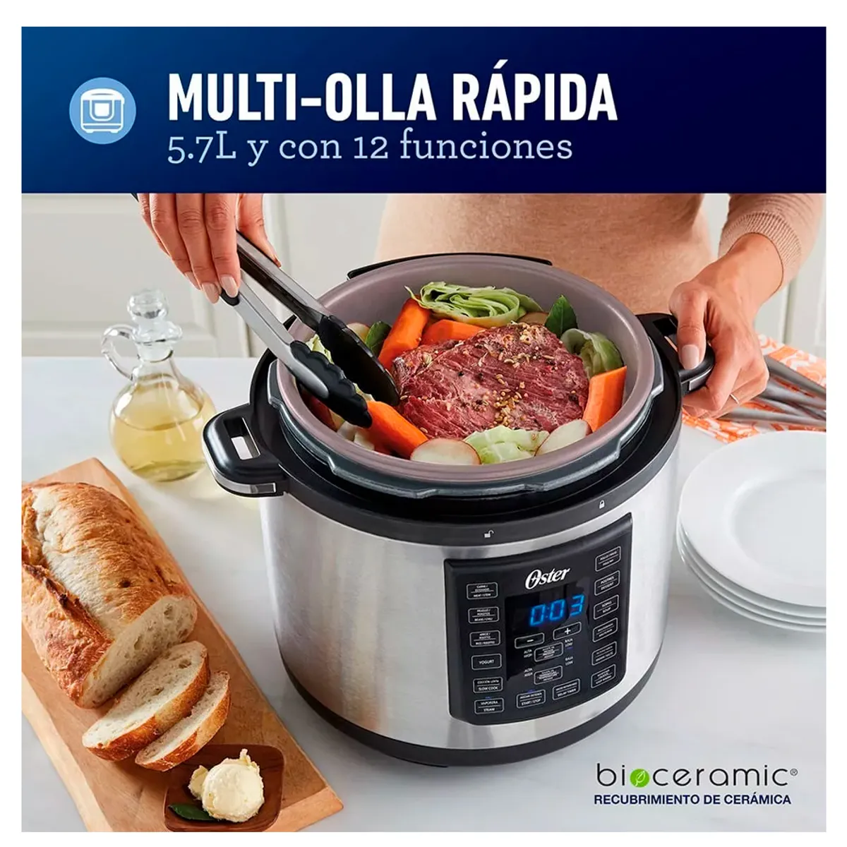 OSTER - Multi-olla rápida Oster 5.7 litros y 12 funciones