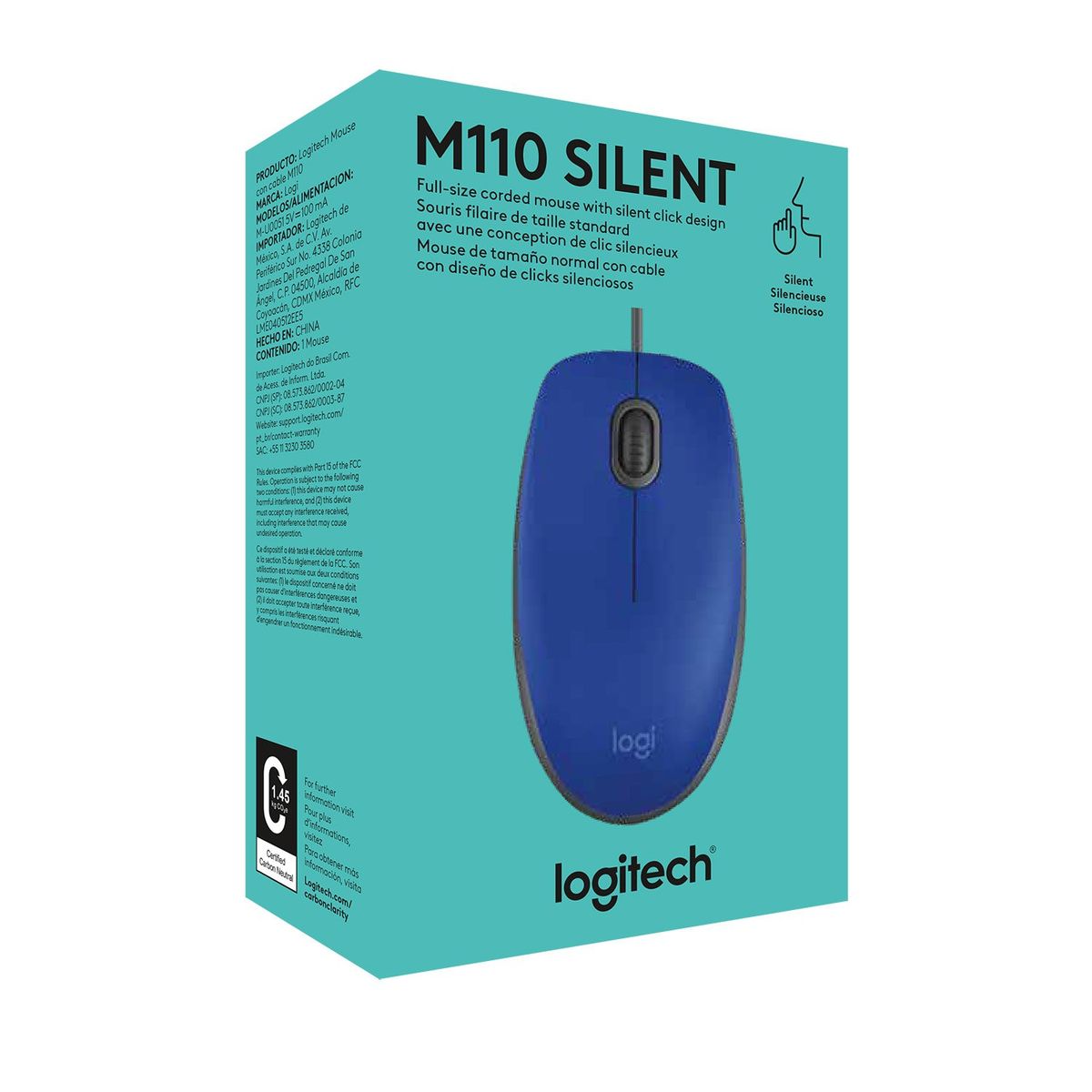 LOGITECH - MOUSE LOGITECH M110 SILENT BLUE