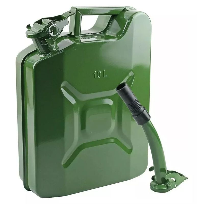 GENERICO - Bidon Metalico 10 Litros Combustible Jaque
