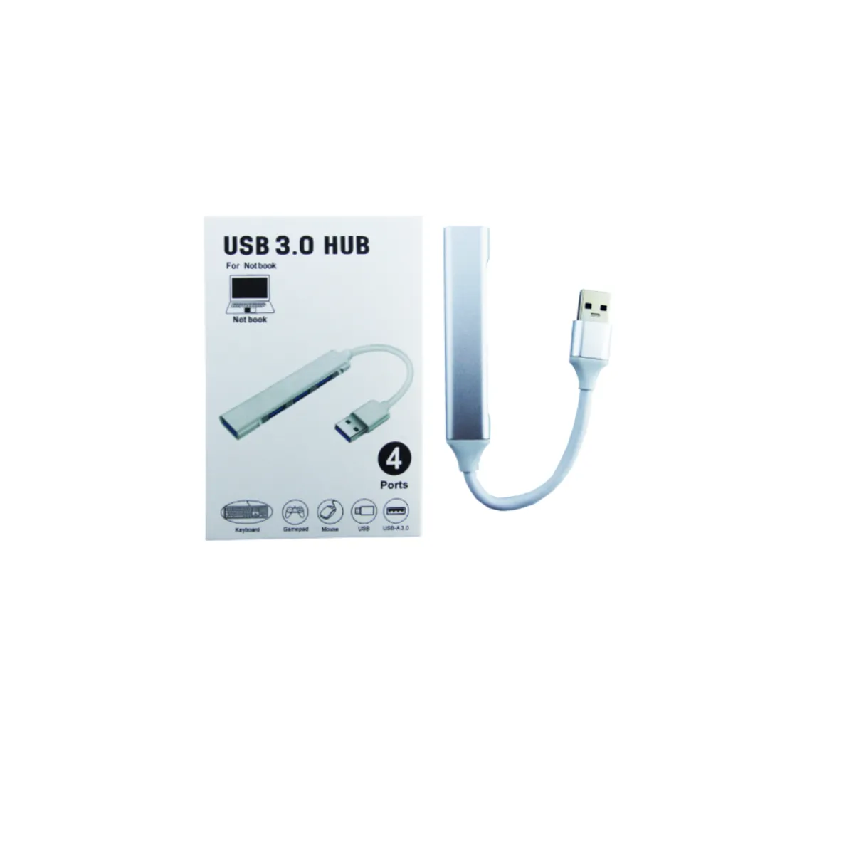 GENERICO - Hub Adaptador Usb 3.0 4 En 1 Multipuerto Ultra Slim