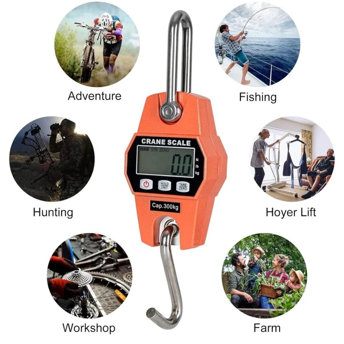 GENERICO - Báscula Colgante Digital De 660 Libras Con Funda De Aluminio Fundido