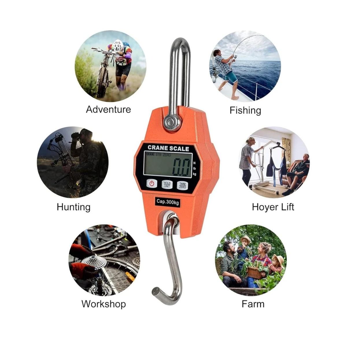 GENERICO - Báscula Colgante Digital De 660 Libras Con Funda De Aluminio Fundido