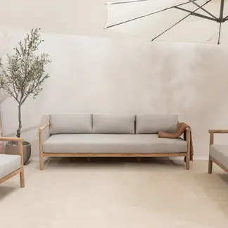 AMOBLE - Sofa terraza Maya 220 Gris Amoblé