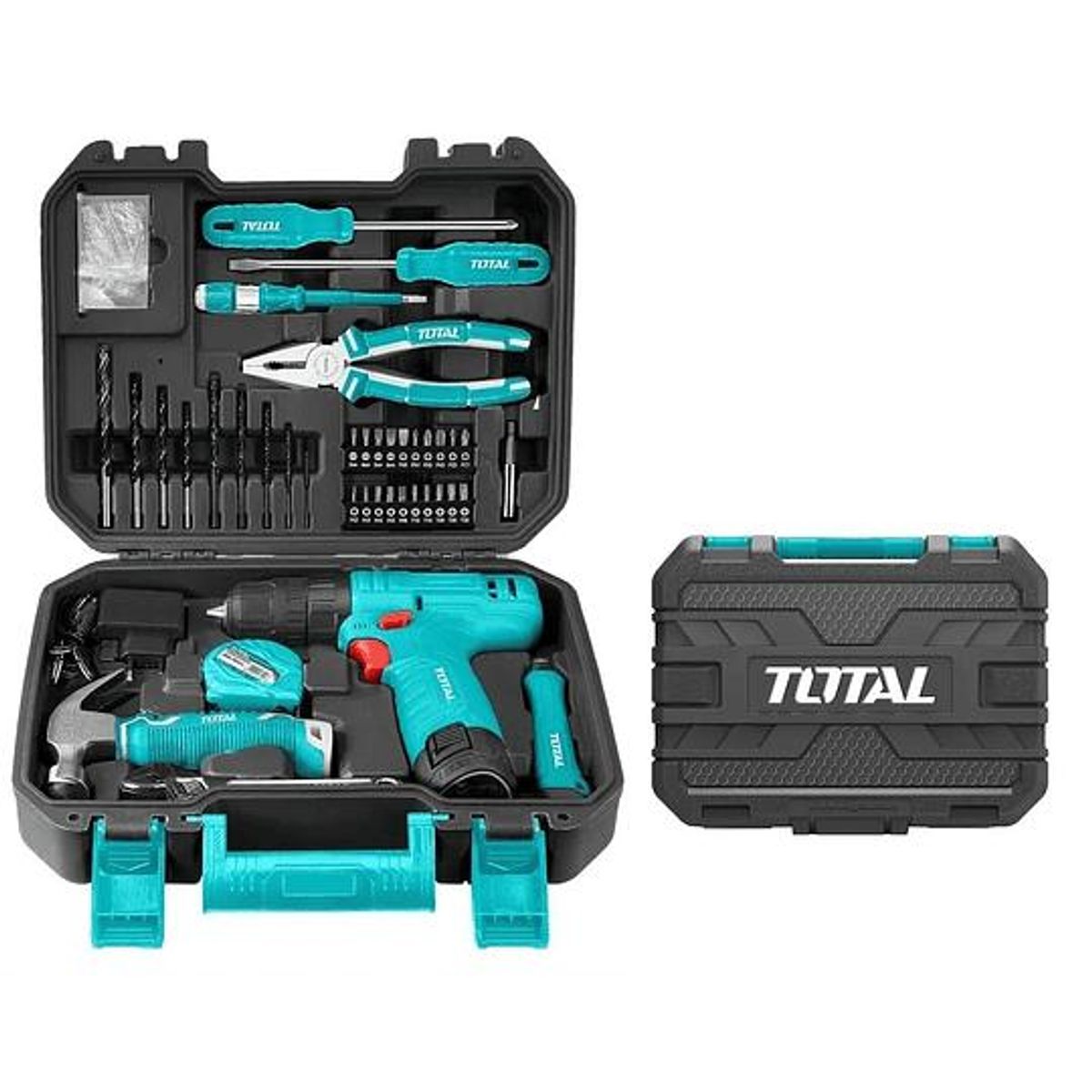 TOTAL TOOLS - TALADRO 12V +SET HERRAM 81 PZAS+1B 15A+C TOTAL THKTHP10812