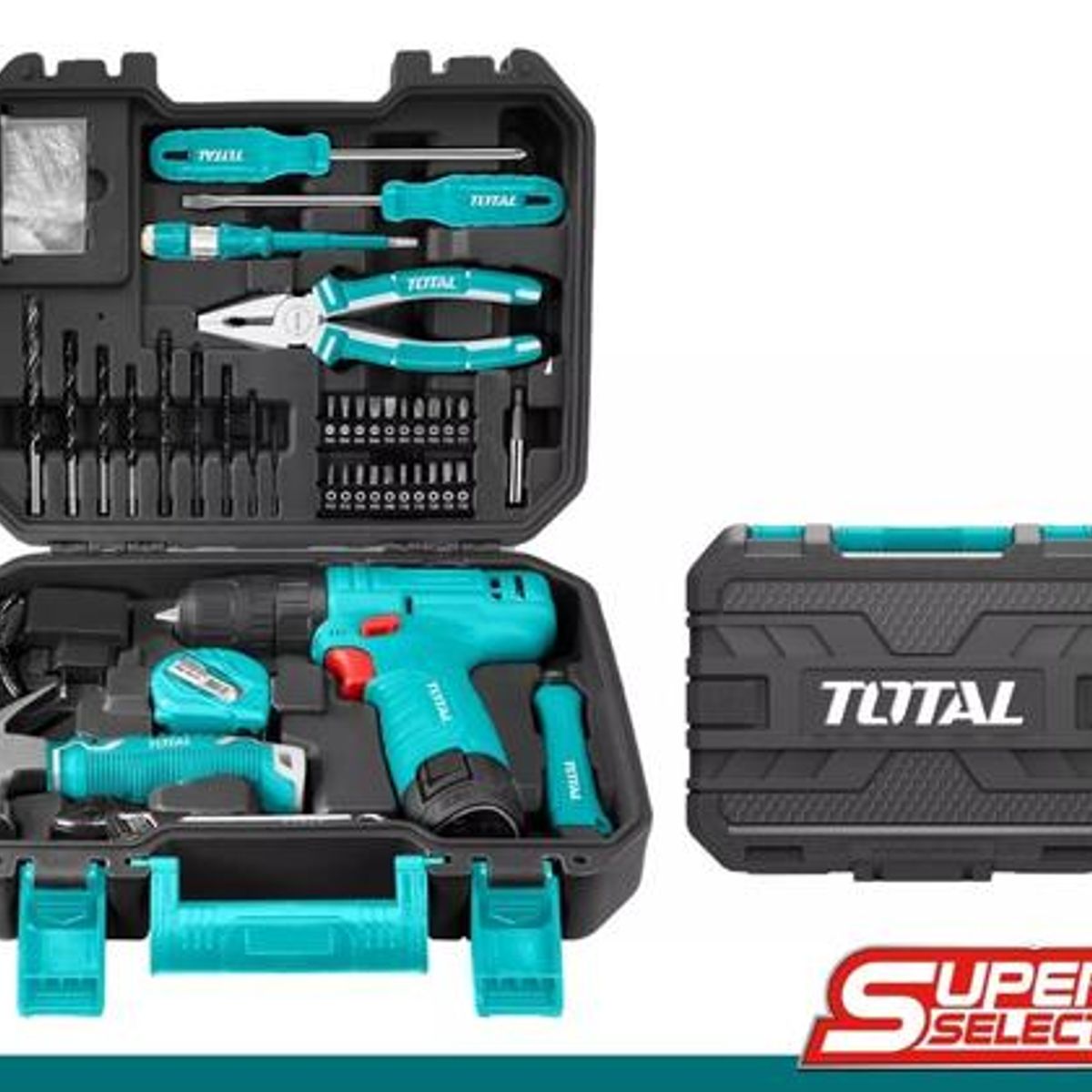 TOTAL TOOLS - TALADRO 12V +SET HERRAM 81 PZAS+1B 15A+C TOTAL THKTHP10812