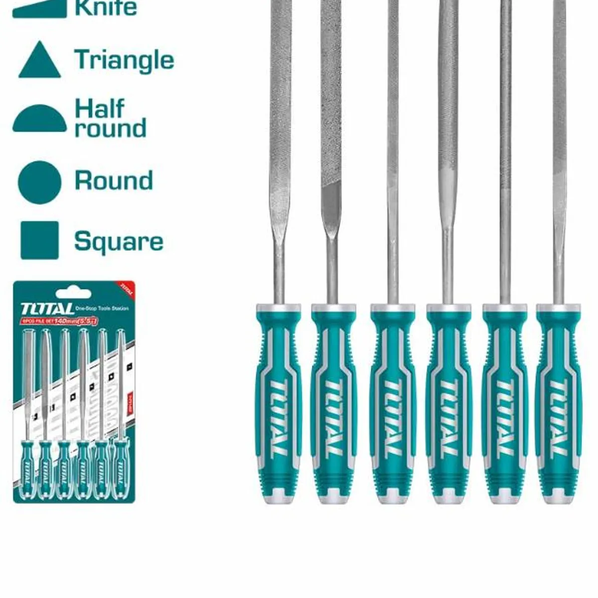 TOTAL TOOLS - JGO LIMAS TOTAL THT91462  6 PZAS 3MMX140MM