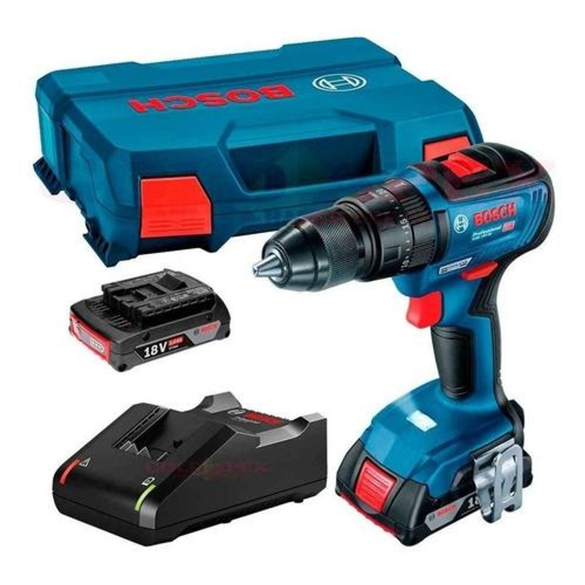 BOSCH - Taladro Percutor Atornillador Bosch GSB 18V 50 + 2 Bat 2.0Ah + 1 Carg