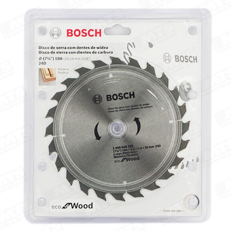 BOSCH - DISCO SIERRA ECO 184MM 714 X 24 DIENTES BOSCH