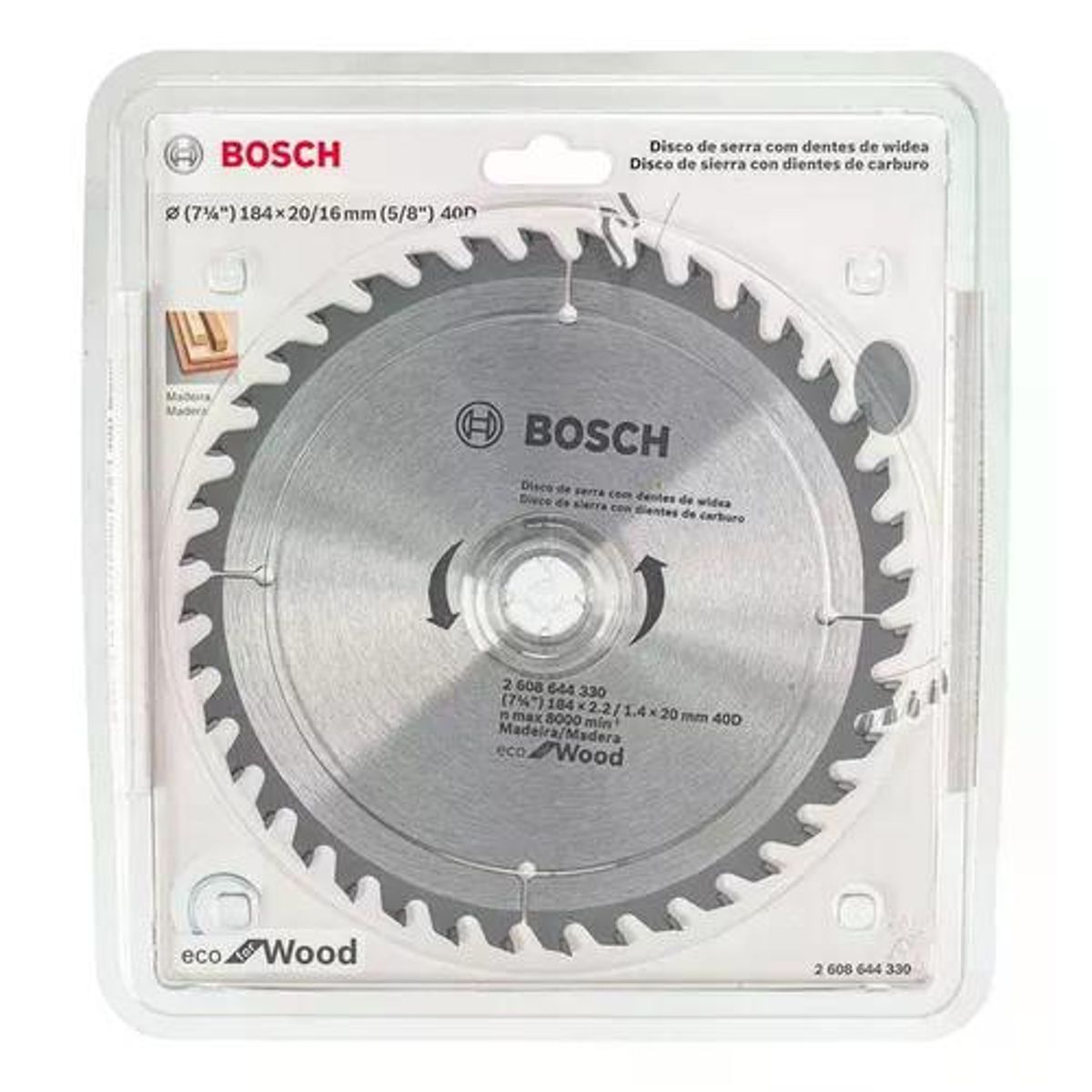 DISCO DE SIERRA ECO 184MM 714 X 40D BOSCH, marca BOSCH - Foto Principal
