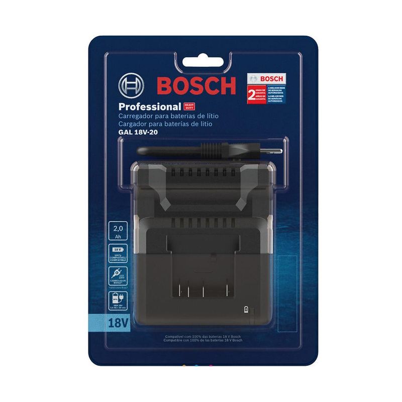 BOSCH - CARGADOR BOSCH GAL 18V-20 PROF 20AH GAL 18V-20 Bivolt