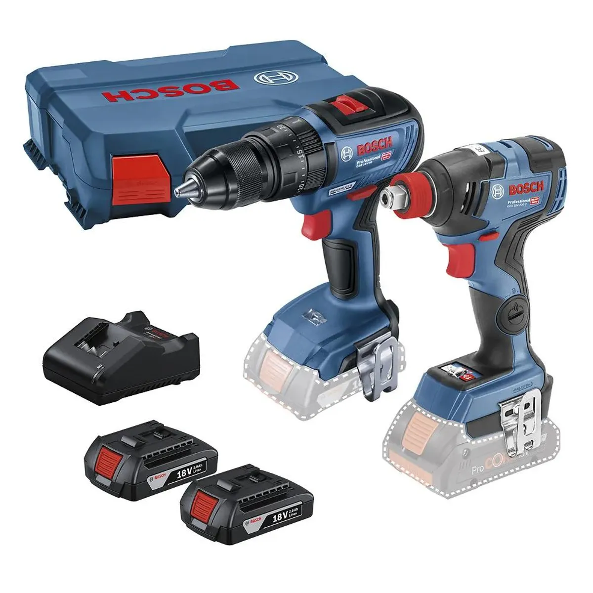 BOSCH - Combo Bosch Taladro GSB 18V-50 + Llave impacto Bosch GDX 18V-200