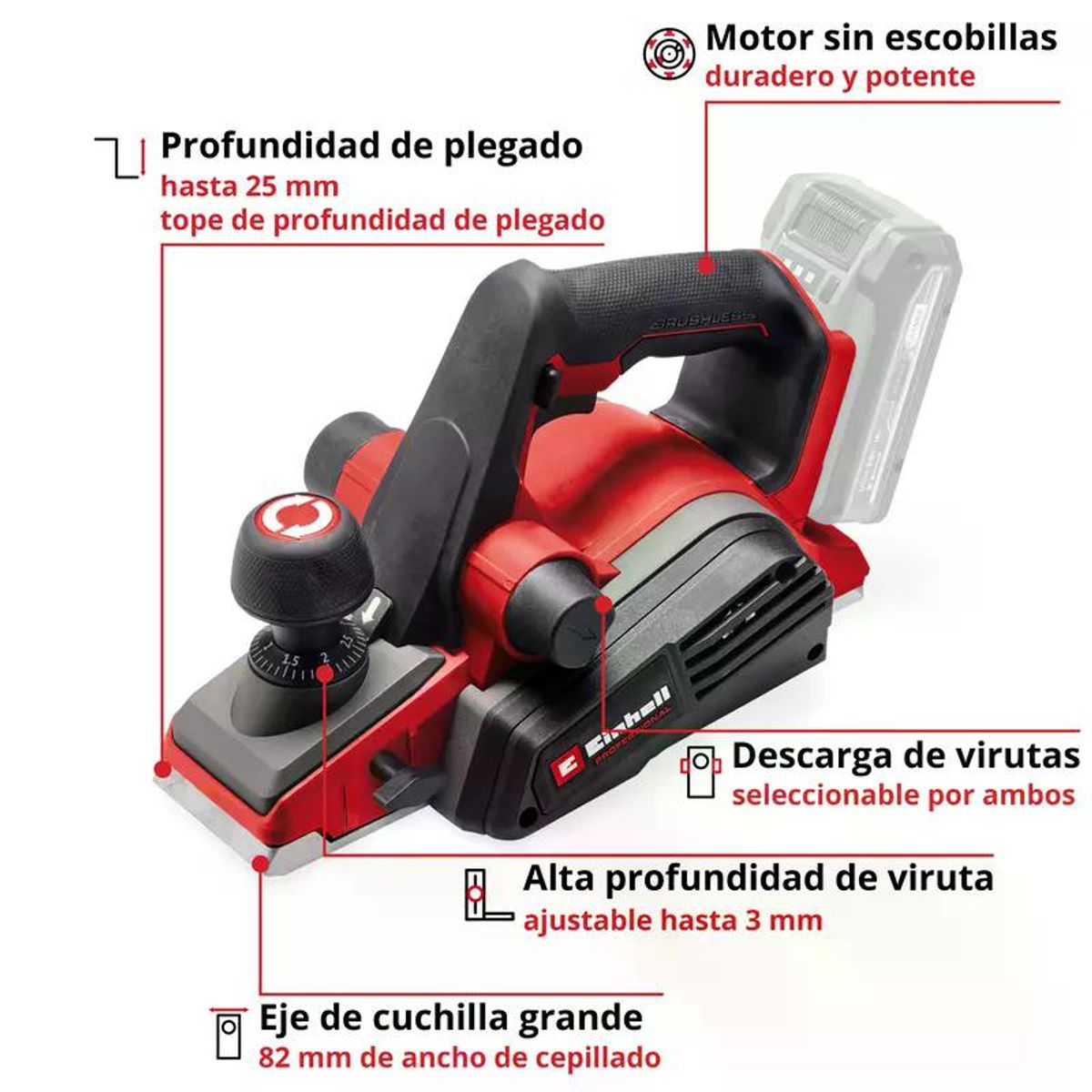 EINHELL - CEPILLO EINHELL 18V TP-PL 183 Li BL - SOLO SIN BAT NI CARG
