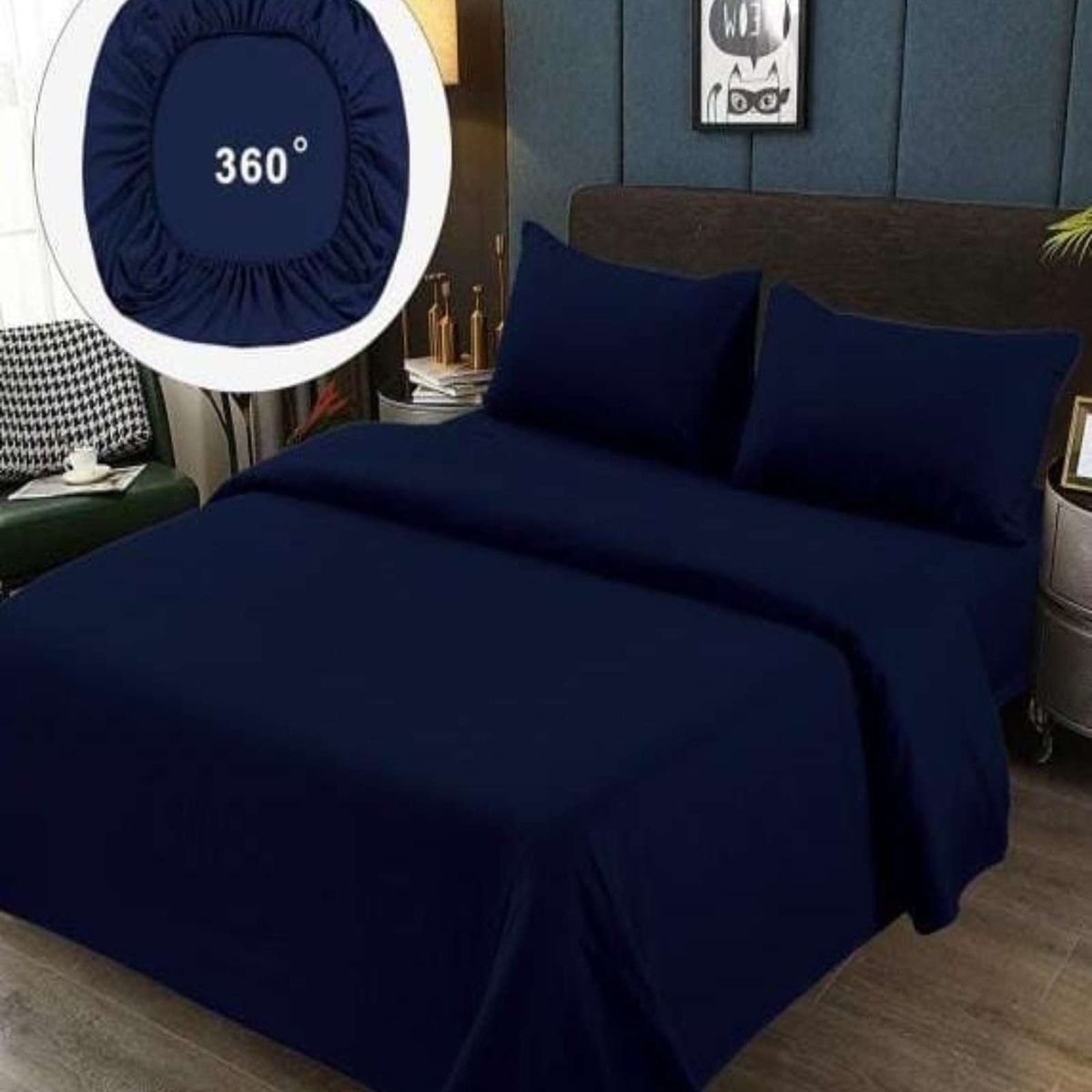 GENERICO - SABANAS 2OO HILOS 2 PLAZAS AZUL