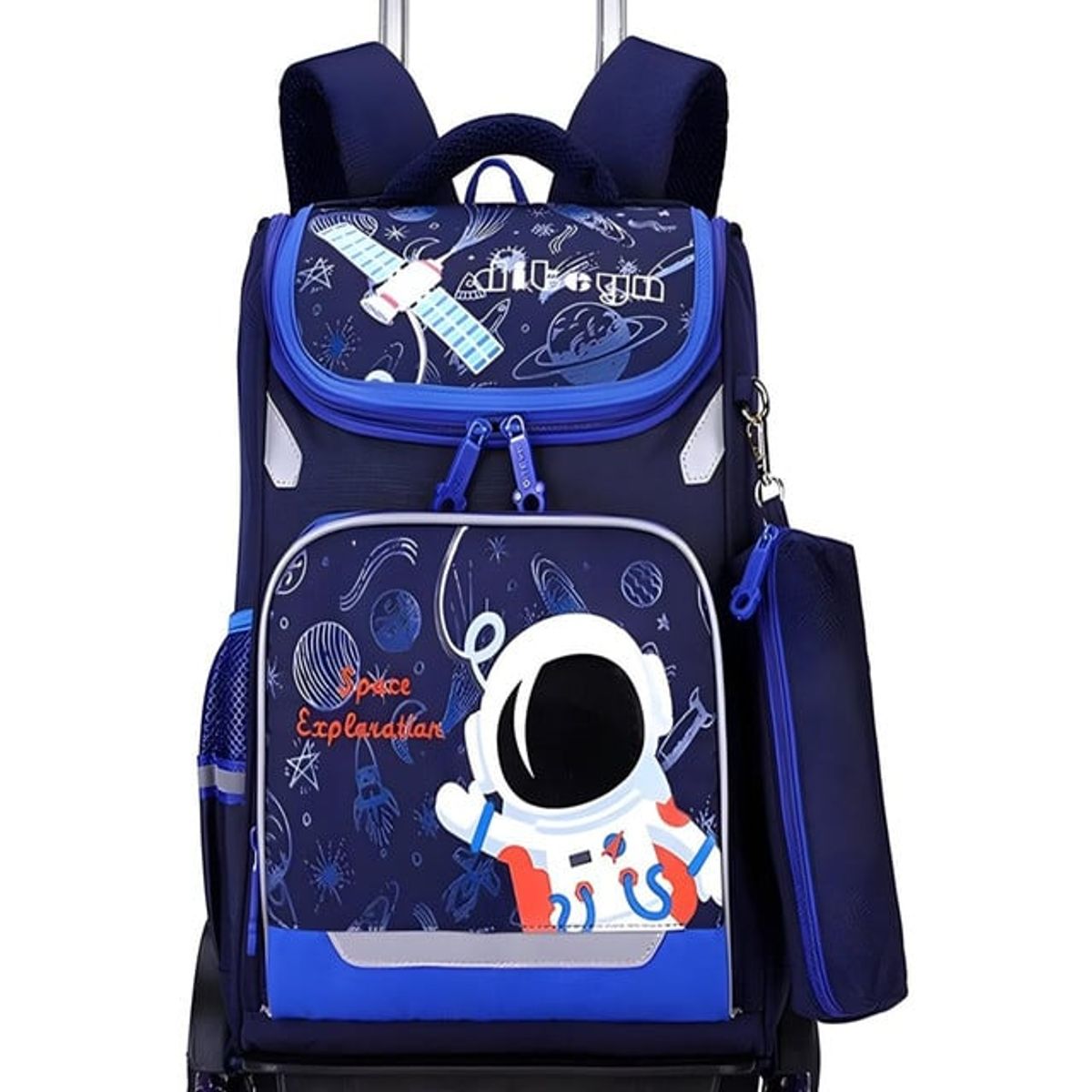 GENERICO - Mochila Escolar con Ruedas para Niños Bolso AZUL