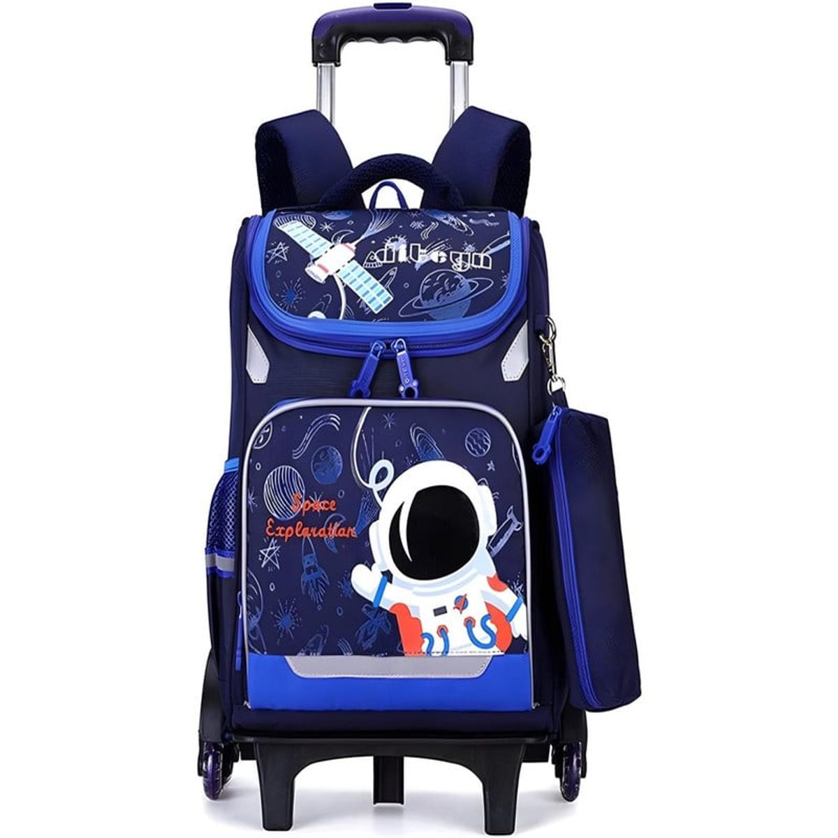 GENERICO - Mochila Escolar con Ruedas para Niños Bolso AZUL