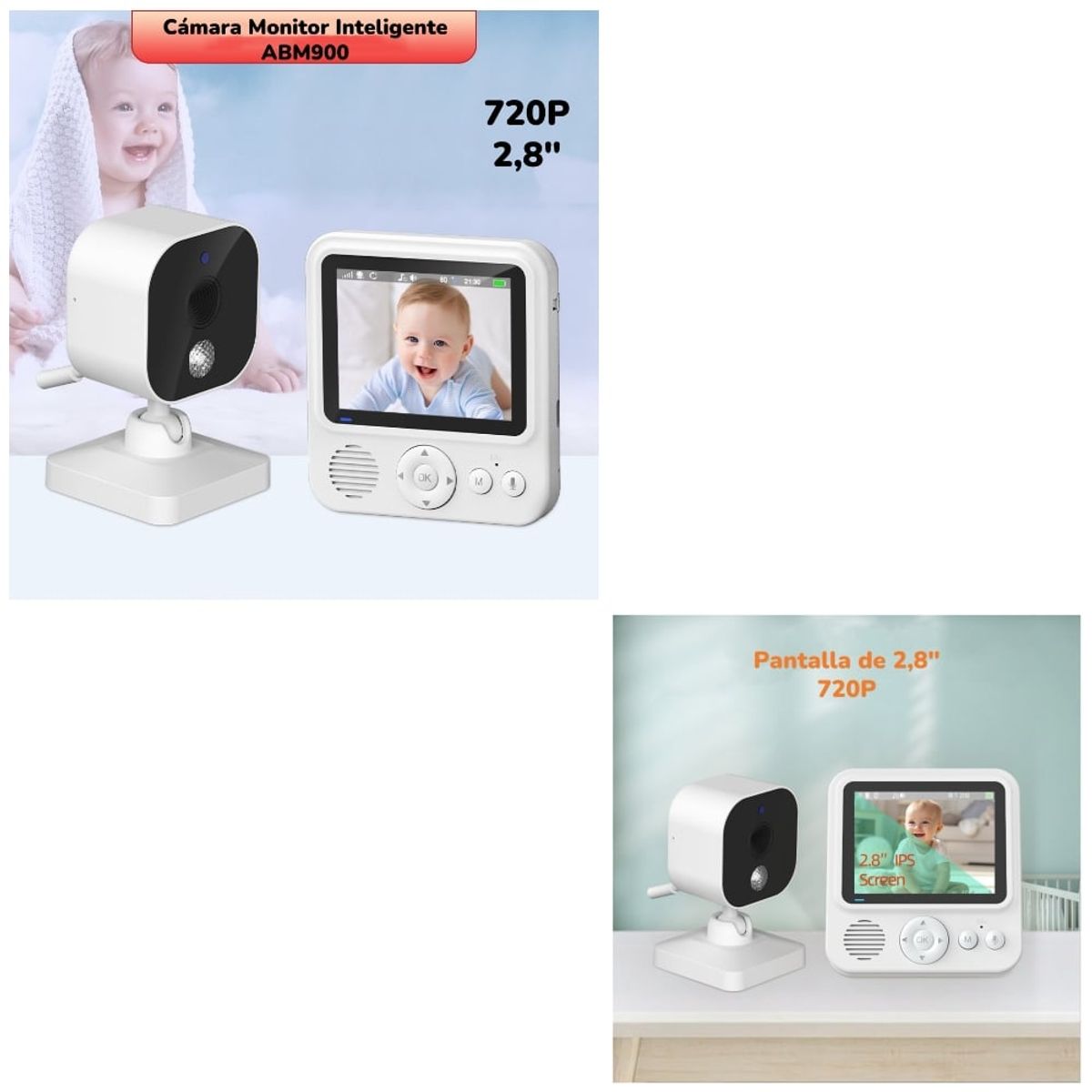 LUBABYCAS - Cámara Monitor Inteligente 720P Pantalla 2,8″LuBabycas