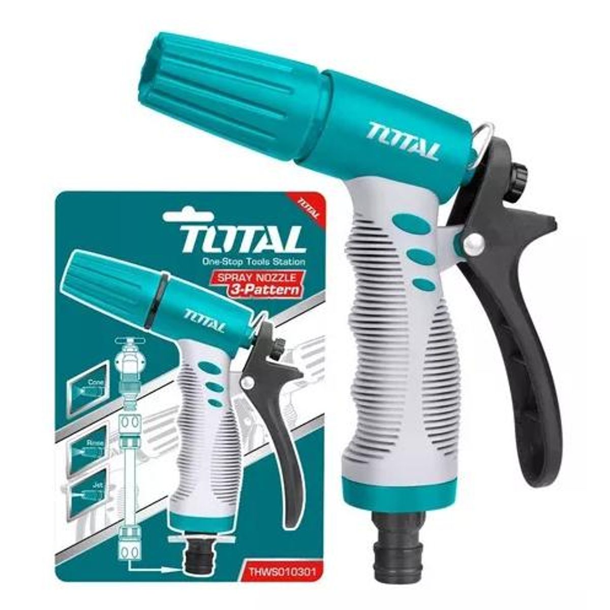 TOTAL TOOLS - PISTOLA DE RIEGO JARDIN TOTAL  THWS010301  3 POSICIONES