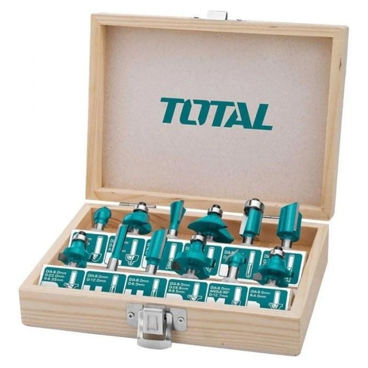 TOTAL TOOLS - SET FRESAS 6MM TOTAL 12 PZAS TACSR0121