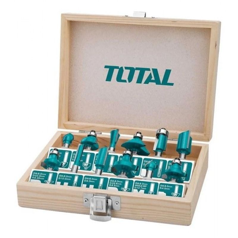 TOTAL TOOLS - SET FRESAS 6MM TOTAL 12 PZAS TACSR0121