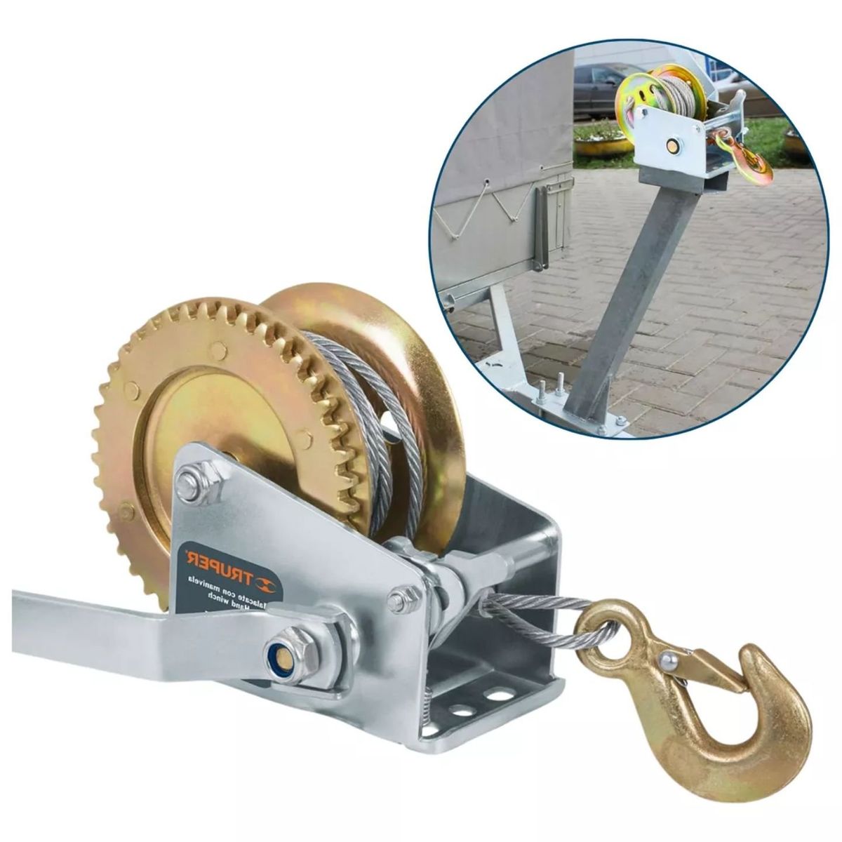 Winche Malacate Manual 650 Kilos Truper, marca TRUPER - Foto 2