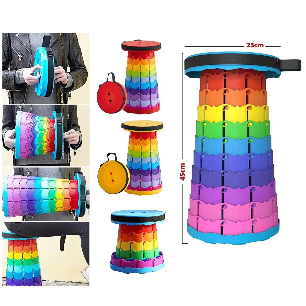 GENERICO - Taburete Plegable Silla Telescopica Silla Portatil Retraible