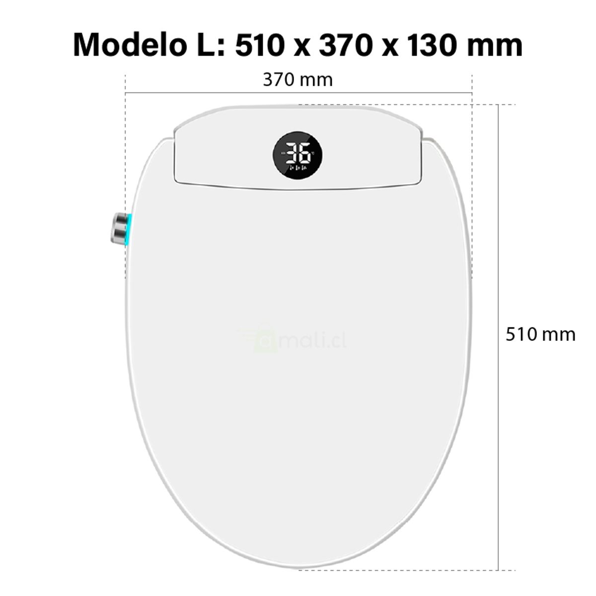 BE BLU - Asiento de Inodoro Inteligente Bidet BLU107 L con Elevación Automática