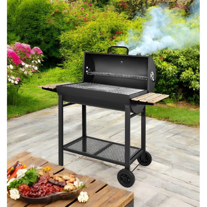 JARDIMEX - Parrilla a carbon BBQ Asado Quincho Grill Bbq 70cm Movil Ruedas