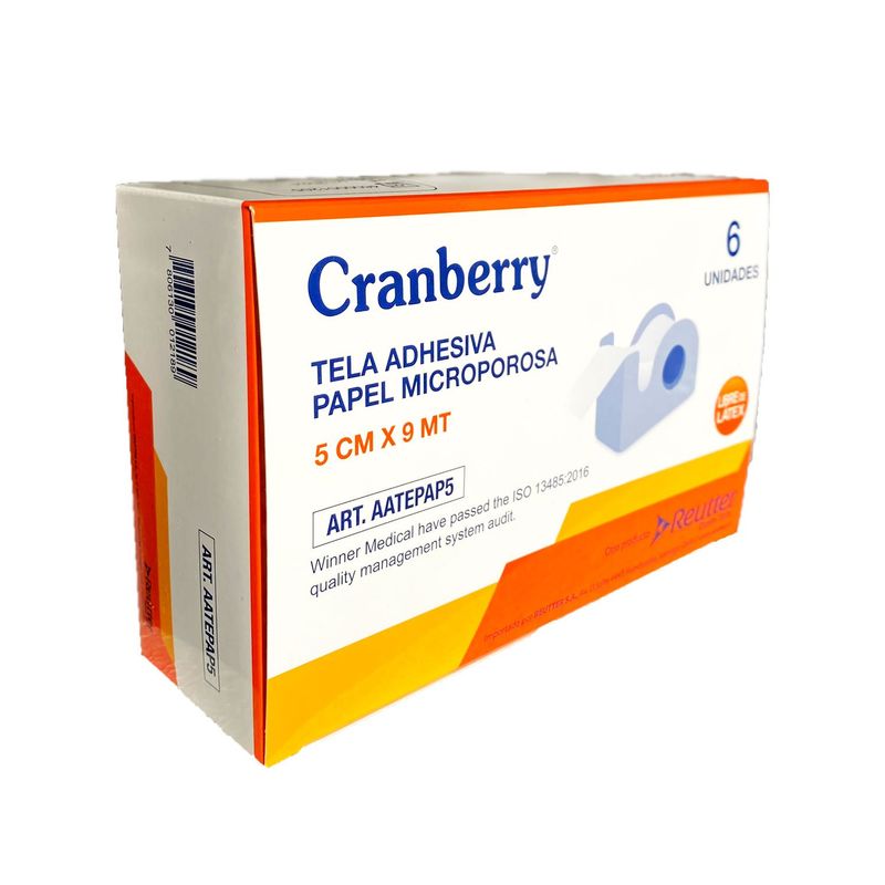 CRANBERRY - Tela adhesiva microporosa 5 cms x 9 mts - 6 unidades
