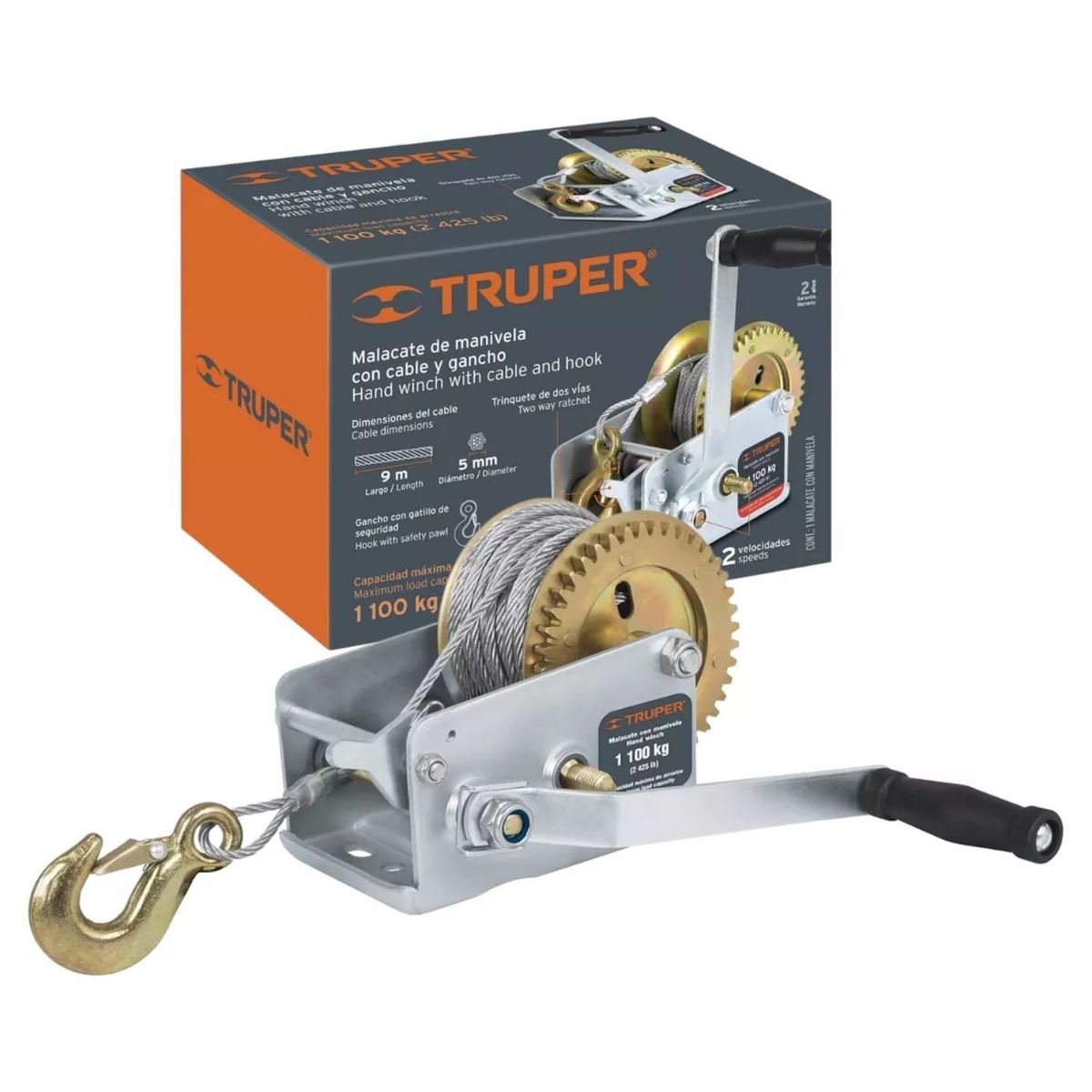 TRUPER - Winche Malacate Manual 1100 Kg Truper