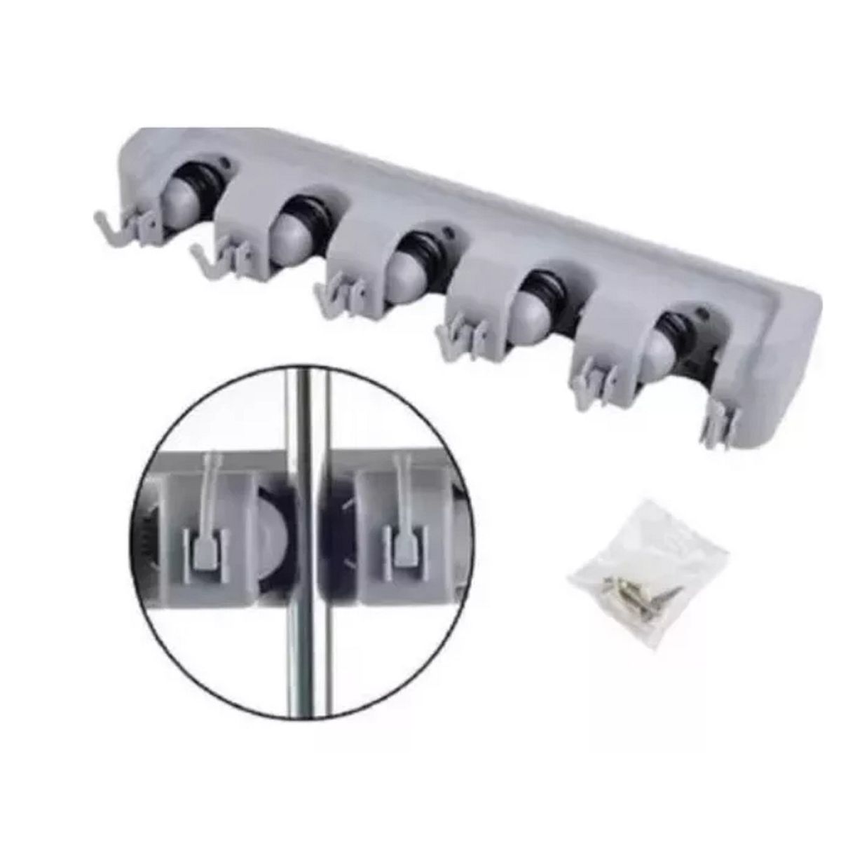 GENERICO - Colgador De Escobas Y Utiles De Aseo Con Ganchos Organizador