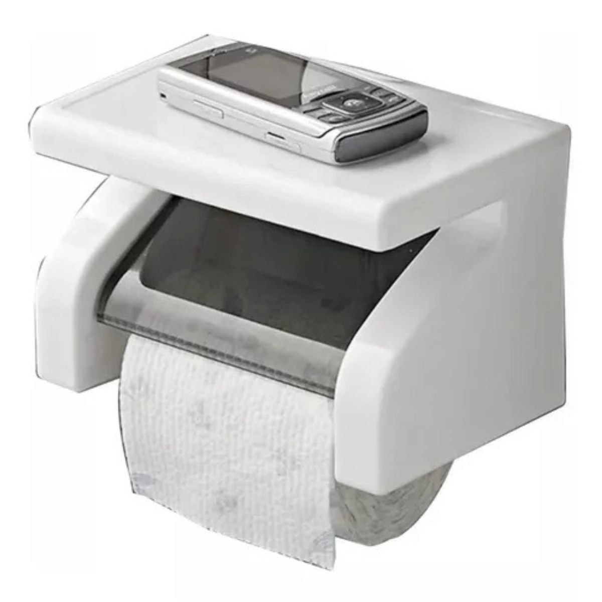 GENERICO - Soporte de Papel Higiénico con Porta Celular para Baño.