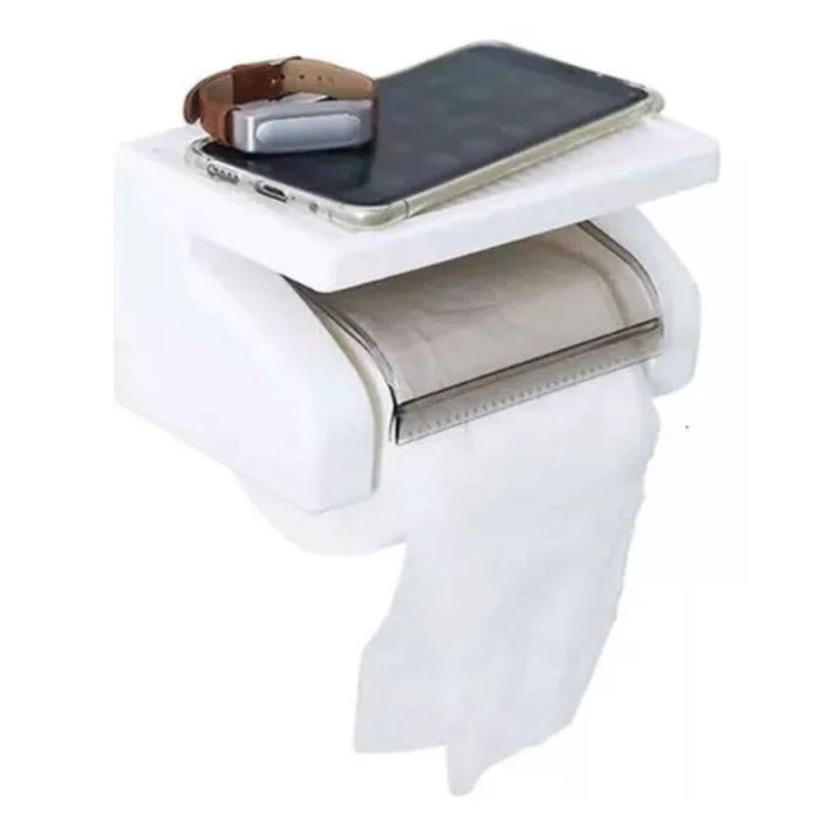 GENERICO - Soporte de Papel Higiénico con Porta Celular para Baño.