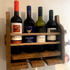 GENERICO - Mini Bar Vino Y Copa De Madera Rustico