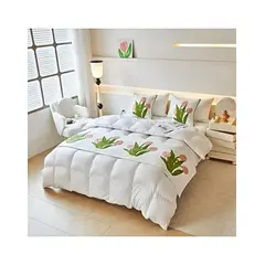 GENERICO - JUEGO DE PIECERA DE CAMA CON 2 FUNDAS MODELO BORDADO2