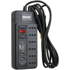 GENERICO - Alargador 6 tomas con 2 puertos USB e interruptor On Off 3 m